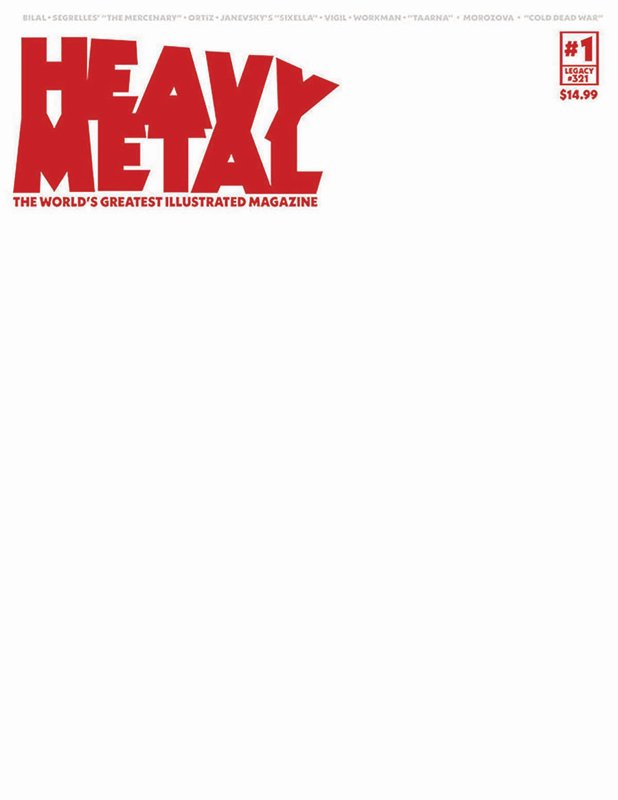 Heavy Metal Magazine #1 Cover F Variant Blank Cover
