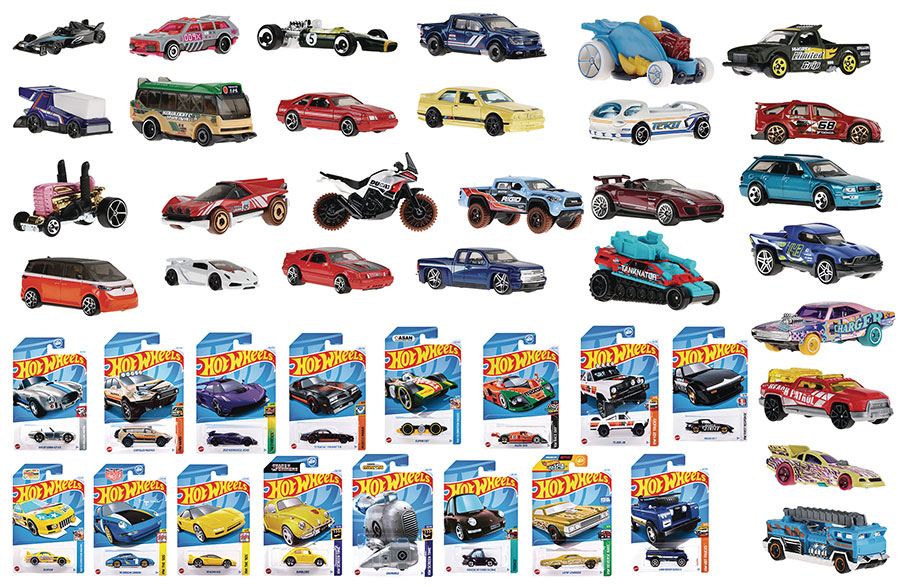 Hot Wheels Basic Car 1/64 Scale Die-Cast Vehicle Wave L Assortment Case