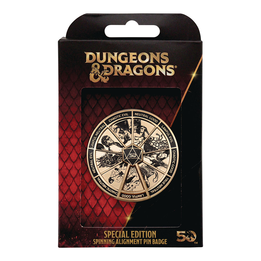 Dungeons & Dragons 50th Anniversary Alignment Spinner Pin Badge