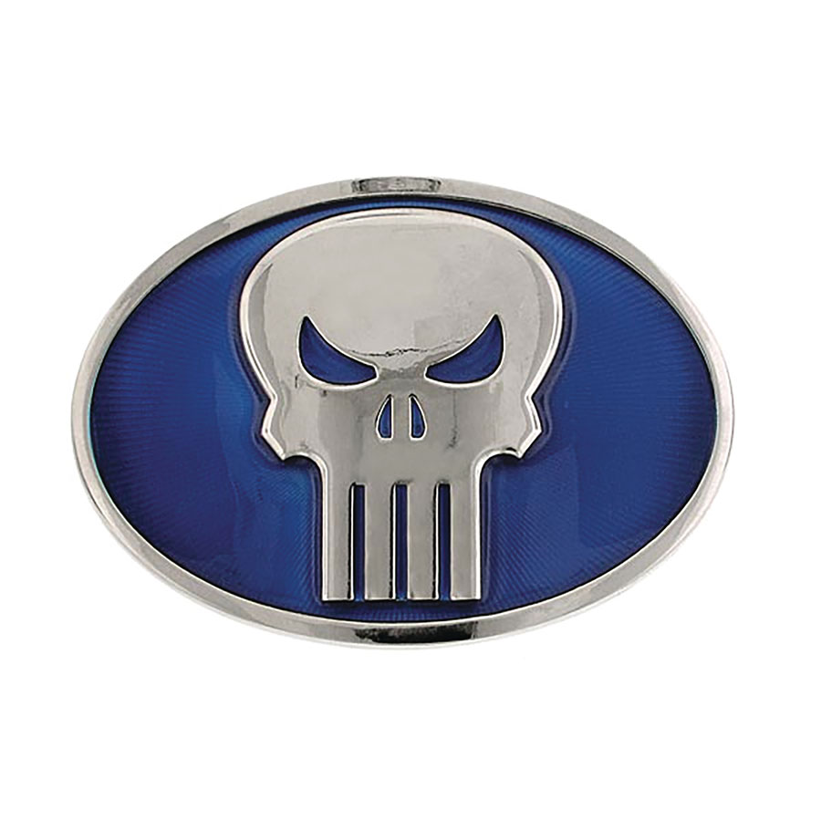Marvel 3x4 Belt Buckle - Punisher Blue Oval