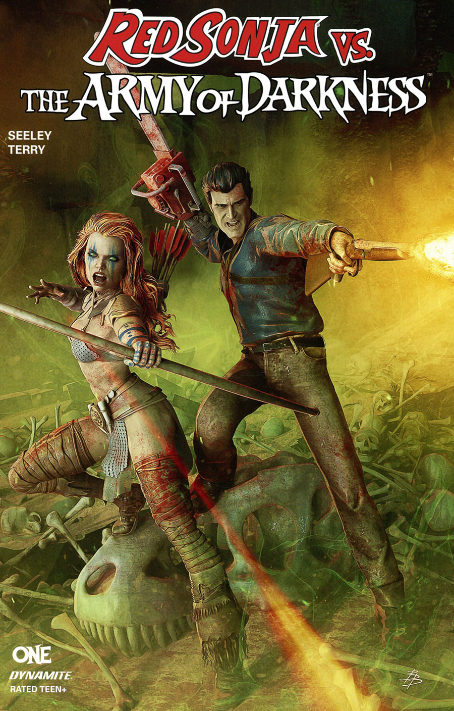 Red Sonja vs The Army Of Darkness #1 Cover K Incentive Bjorn Barends Foil Cover
