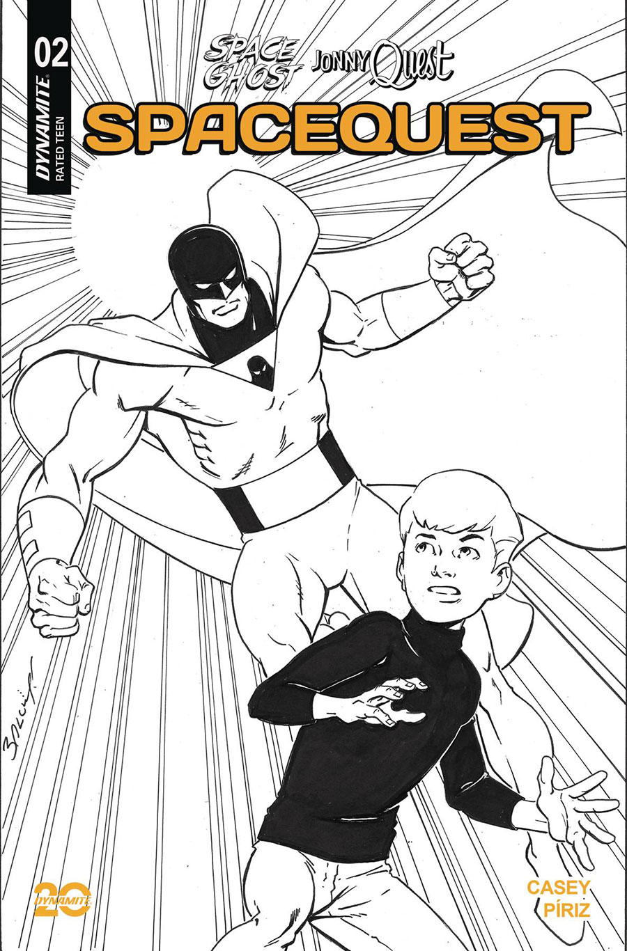 Space Ghost Jonny Quest SpaceQuest #2 Cover L Incentive Mark Bagley Line Art Cover
