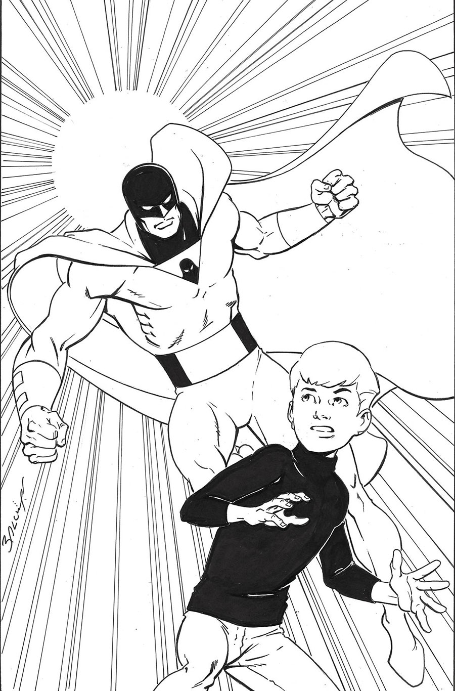 Space Ghost Jonny Quest SpaceQuest #2 Cover P Incentiv Mark Bagley Line Art Virgin Cover