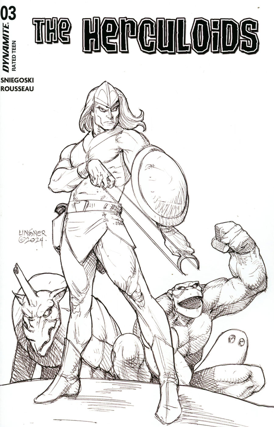 Herculoids #3 Cover J Incentive Joseph Michael Linsner Line Art Cover