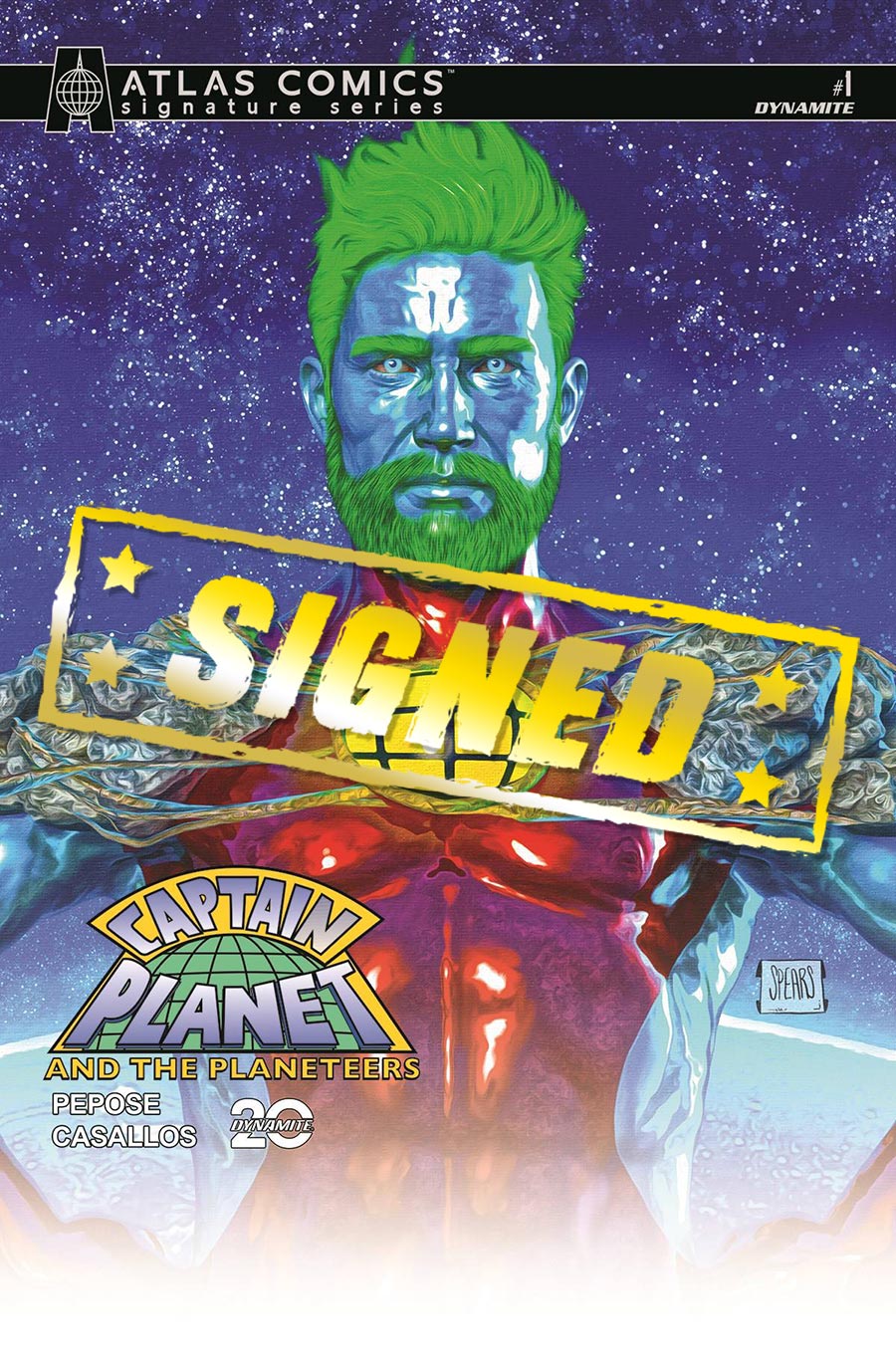 Captain Planet And The Planeteers Vol 2 #1 Cover H Mark Spears Cover Atlas Signature Series Signed By David Pepose