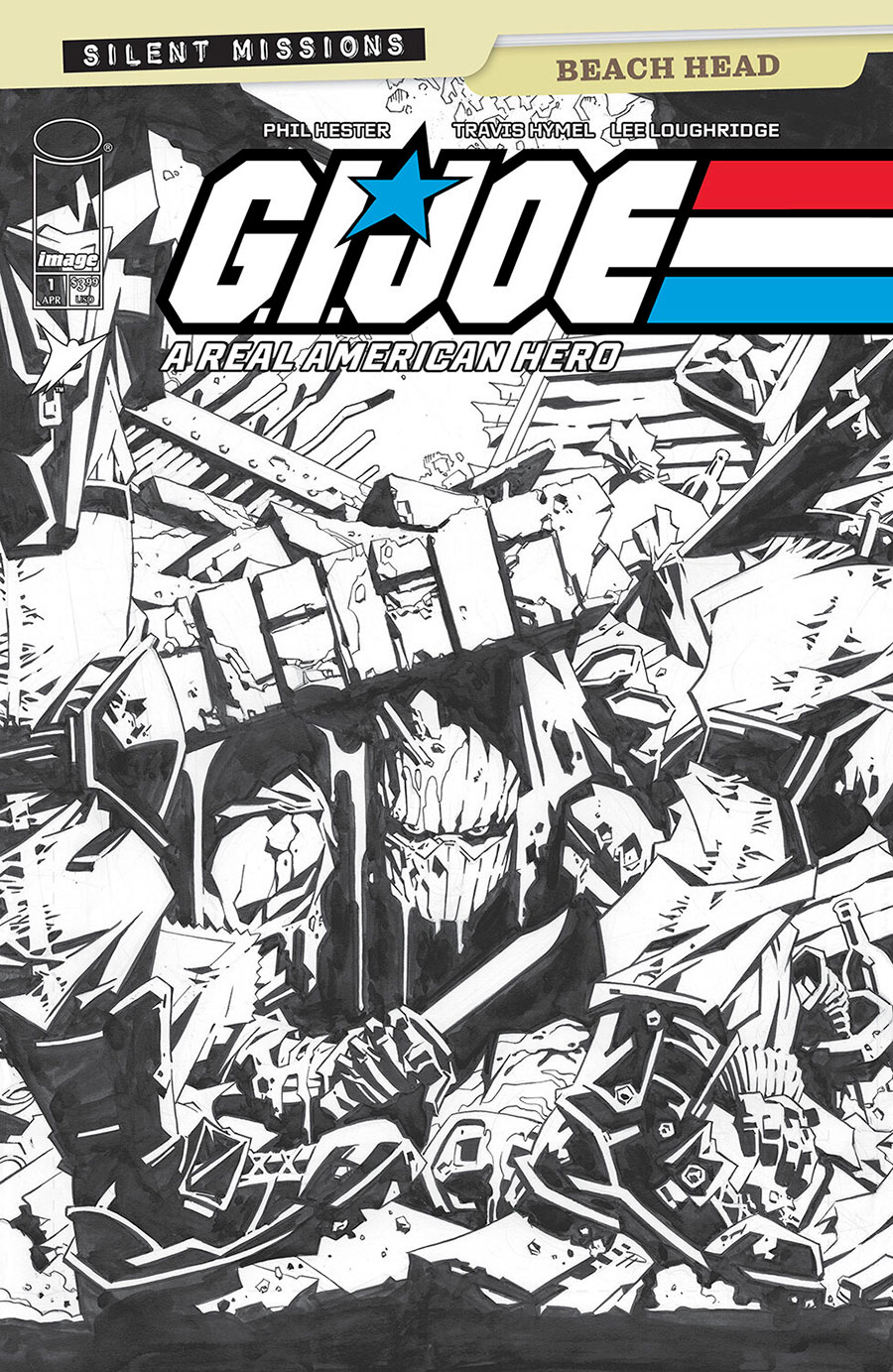 GI Joe A Real American Hero Silent Missions Beach Head #1 (One Shot) Cover C Incentive Phil Hester Black & White Cover