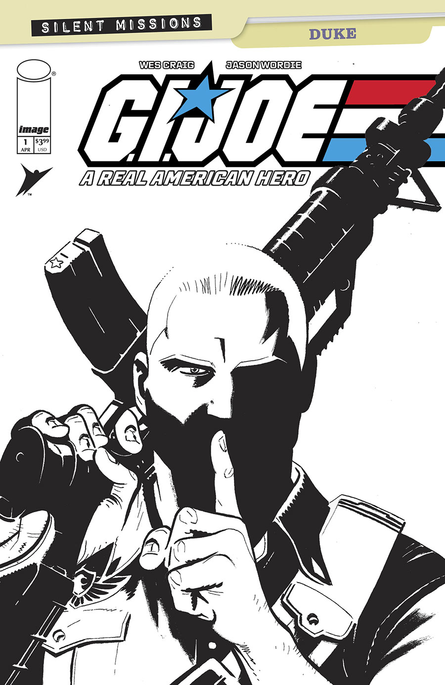 GI Joe A Real American Hero Silent Missions Duke #1 (One Shot) Cover C Incentive Wes Craig Black & White Cover