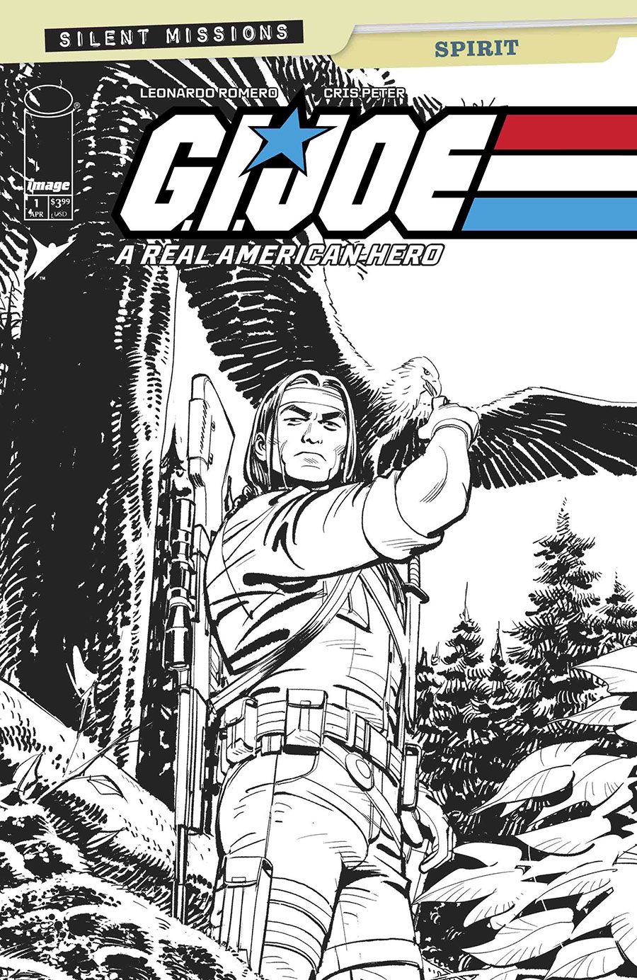 GI Joe A Real American Hero Silent Missions Spirit #1 (One Shot) Cover C Incentive Leonardo Romero Black & White Cover