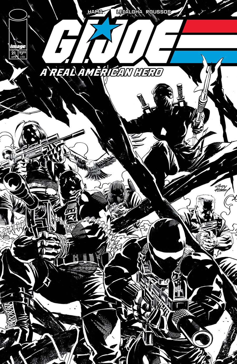 GI Joe A Real American Hero #21 Silent Missions Edition Cover C Incentive Andy Kubert Black & White Cover