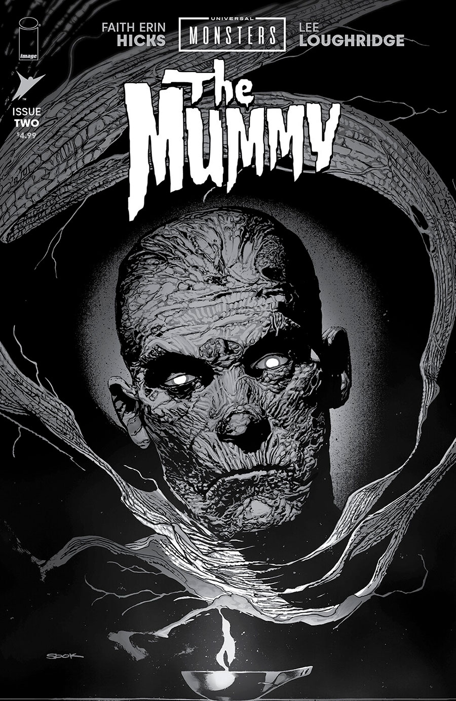 Universal Monsters The Mummy #2 Cover D Incentive Ryan Sook Classic Horror Black & White Cover