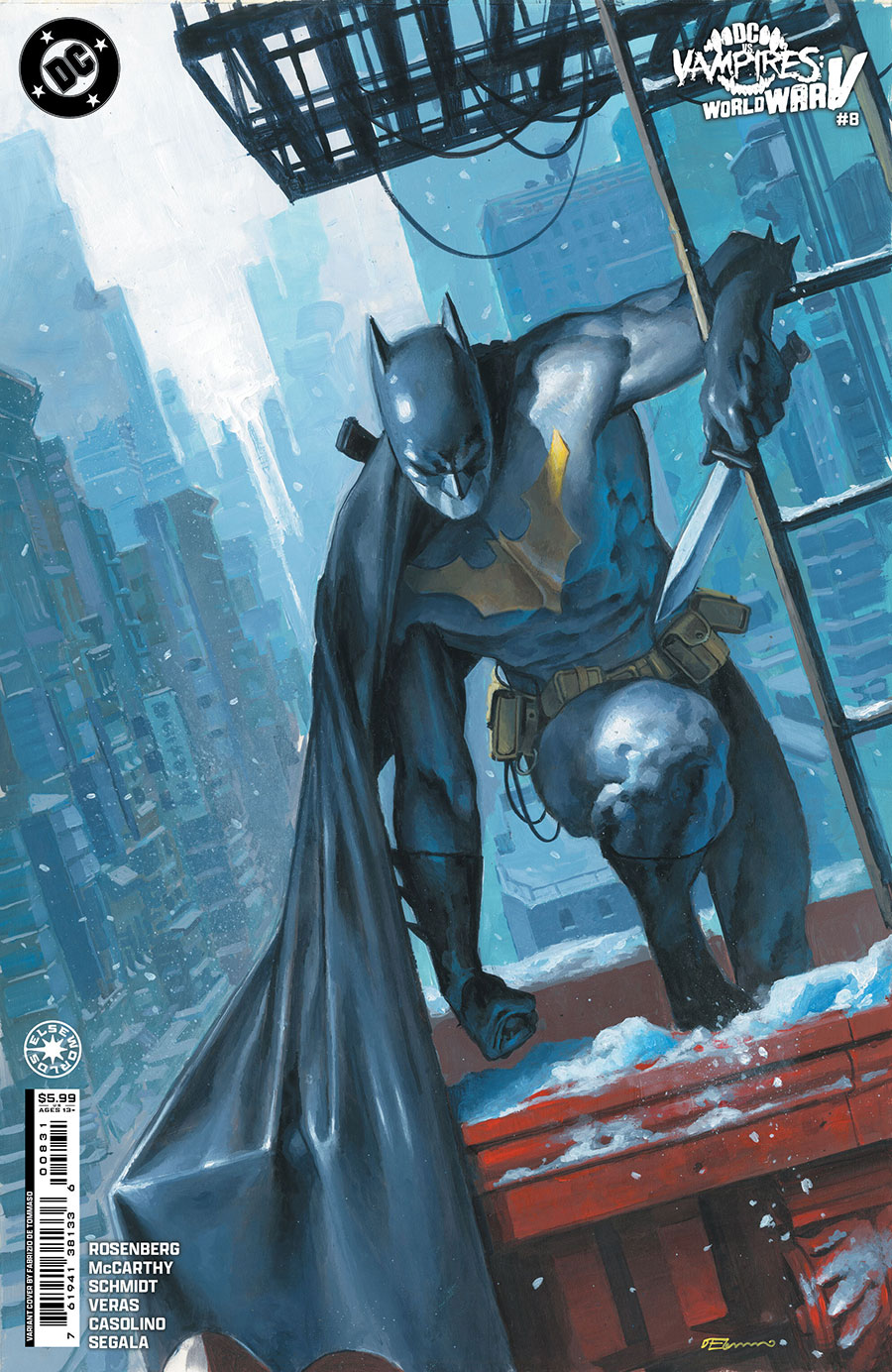 DC vs Vampires World War V #8 Cover B Variant Fabrizio De Tommaso Card Stock Cover