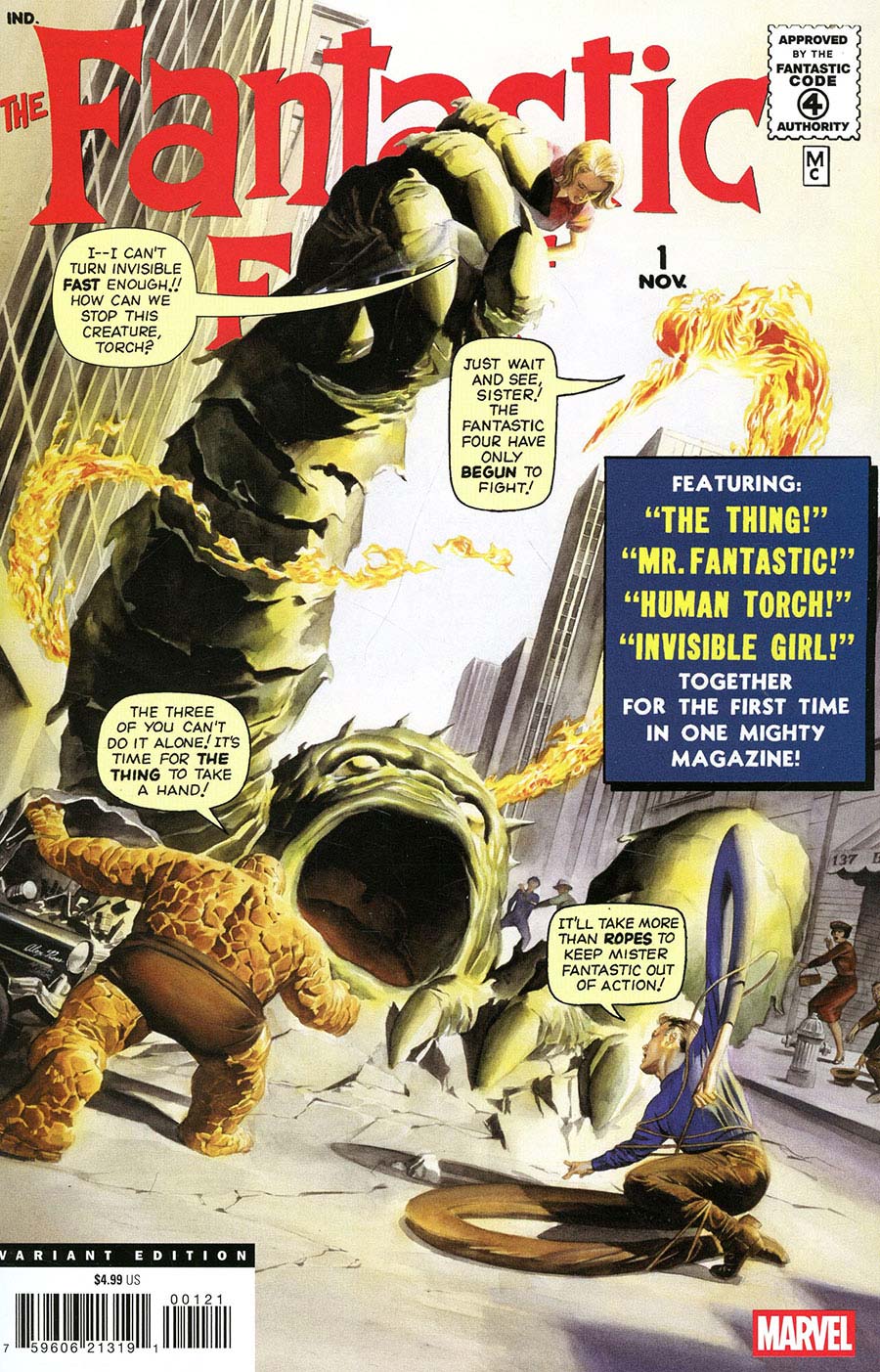 Fantastic Four #1 Cover K Facsimile Edition Variant Alex Ross Cover (2025 New Printing)