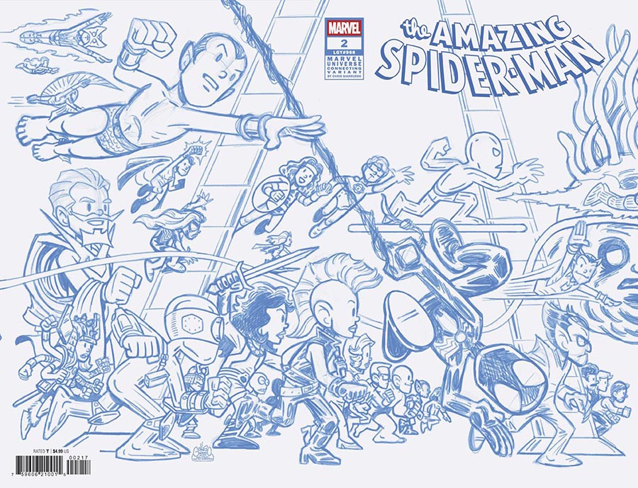 Amazing Spider-Man Vol 7 #2 Cover F Incentive Chris Giarruso Marvel Univese Connecting L Blue Line Sketch Cover