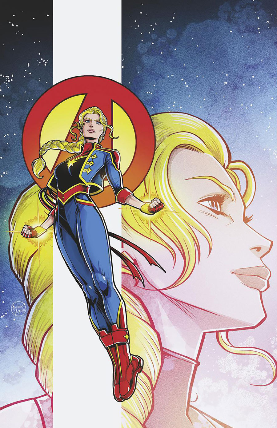 Avengers Vol 8 #25 Cover F Incentive Luciano Vecchio Captain Marvel Virgin Cover (One World Under Doom Tie-In)