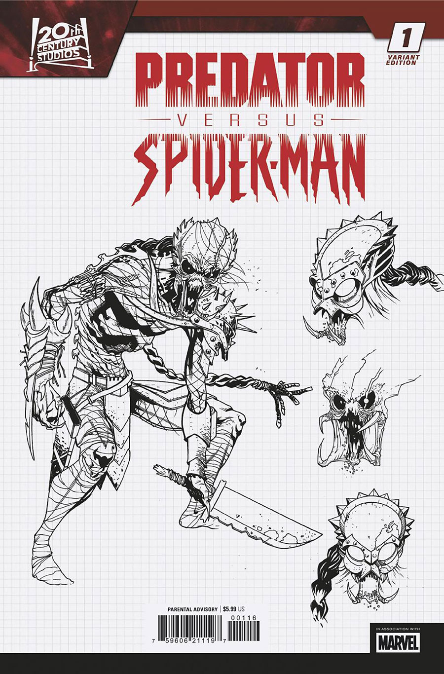 Predator vs Spider-Man #1 Cover E Incentive Marcelo Ferreira Design Variant Cover