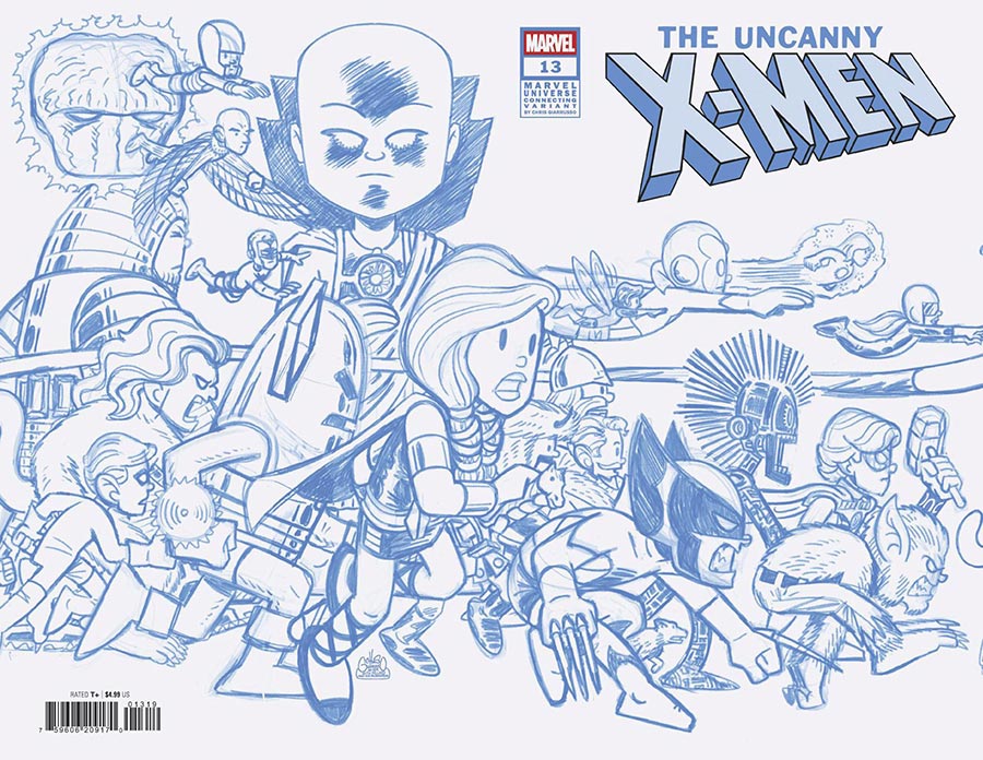 Uncanny X-Men Vol 6 #13 Cover G Incentive Chris Giarrusso Marvel Universe Connecting Wraparound N Blue Line Sketch Cover