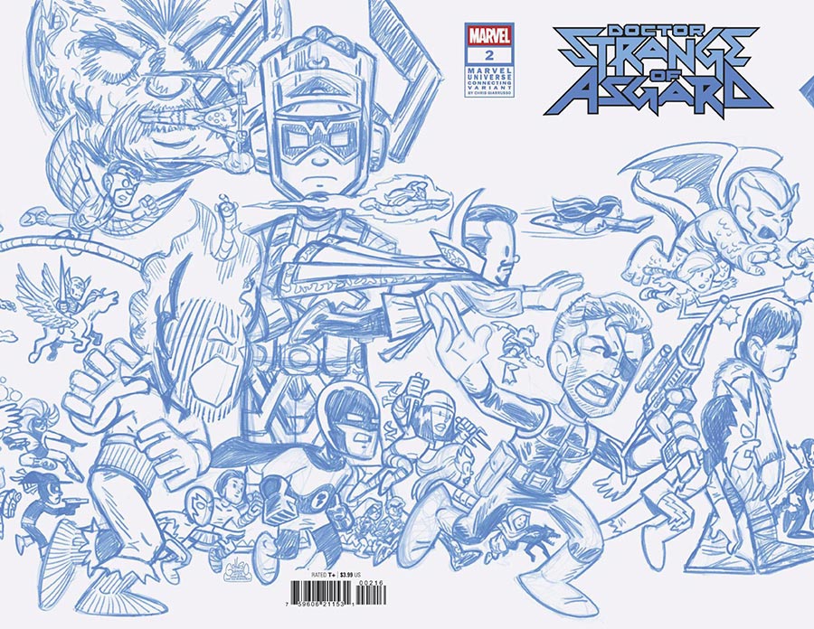 Doctor Strange Of Asgard #2 Cover E Incentive Chris Giarrusso Marvel Universe Connecting Wraparound D Blue Line Sketch Cover