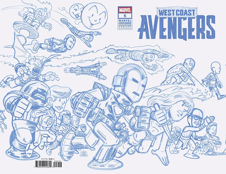 West Coast Avengers Vol 4 #6 Cover E Incentive Chris Giarrusso Marvel Universe Connecting Wraparound F Blue Line Sketch Cover