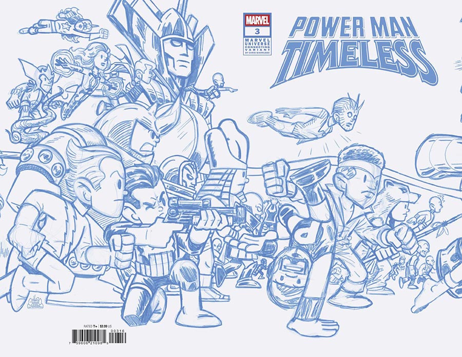 Power Man Timeless #3 Cover D Incentive Chris Giarrusso Marvel Universe Connecting Wraparound J Blue Line Sketch Cover