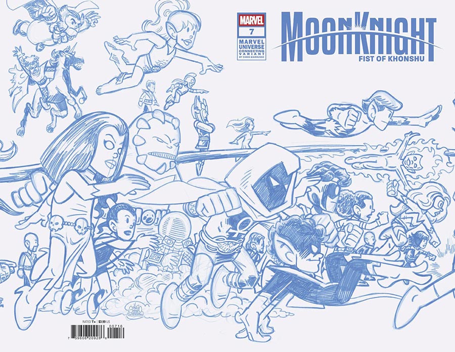 Moon Knight Fist Of Khonshu #7 Cover D Incentive Chris Giarrusso Marvel Universe Connecting Wraparound I Blue Line Sketch Cover