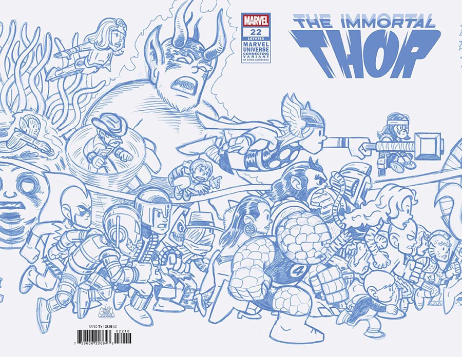 Immortal Thor #22 Cover D Incentive Chris Giarrusso Marvel Universe Connecting Wraparound M Blue Line Sketch Cover