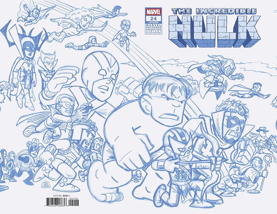 Incredible Hulk Vol 5 #24 Cover E Incentive Chris Giarrusso Marvel Universe Connecting Wraparound E Blue Line Sketch Cover