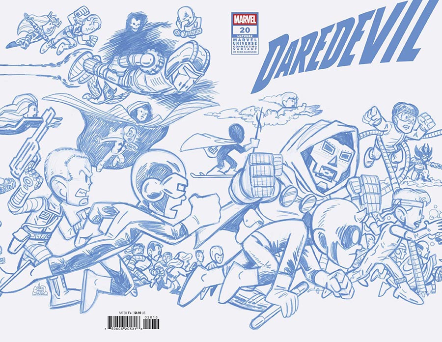 Daredevil Vol 8 #20 Cover F Incentive Chris Giarrusso Marvel Universe Connecting Wraparound C Blue Line Sketch Cover