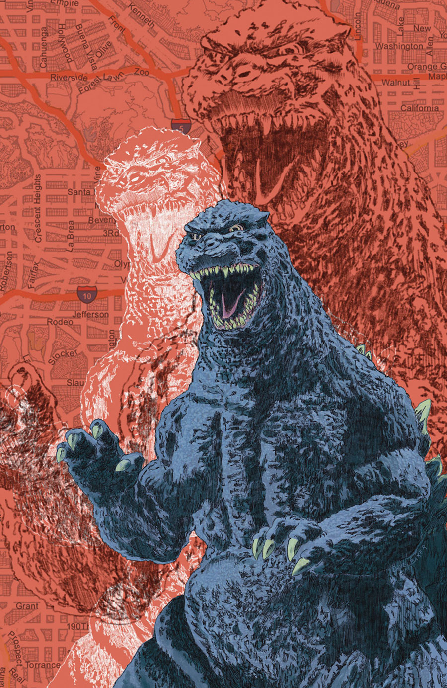 Godzilla vs America Godzilla vs Los Angeles #1 (One Shot) Cover D Incentive Dave Baker Variant Cover