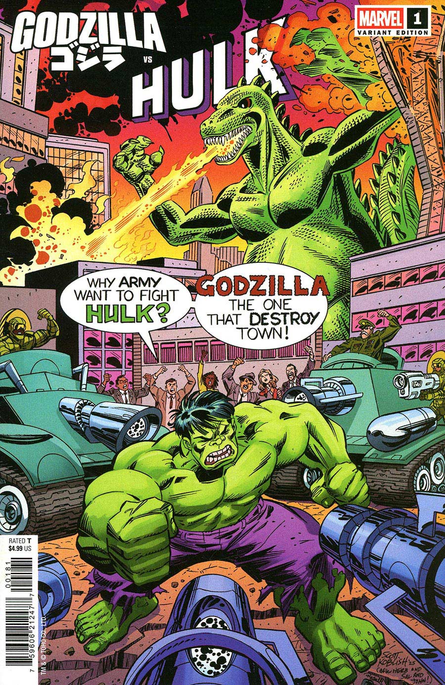 Godzilla vs Hulk #1 (One Shot) Cover E Variant Scott Koblish Classic Cover