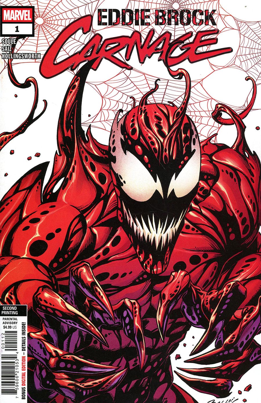 Eddie Brock Carnage #1 Cover J 2nd Ptg Mark Bagley Variant Cover