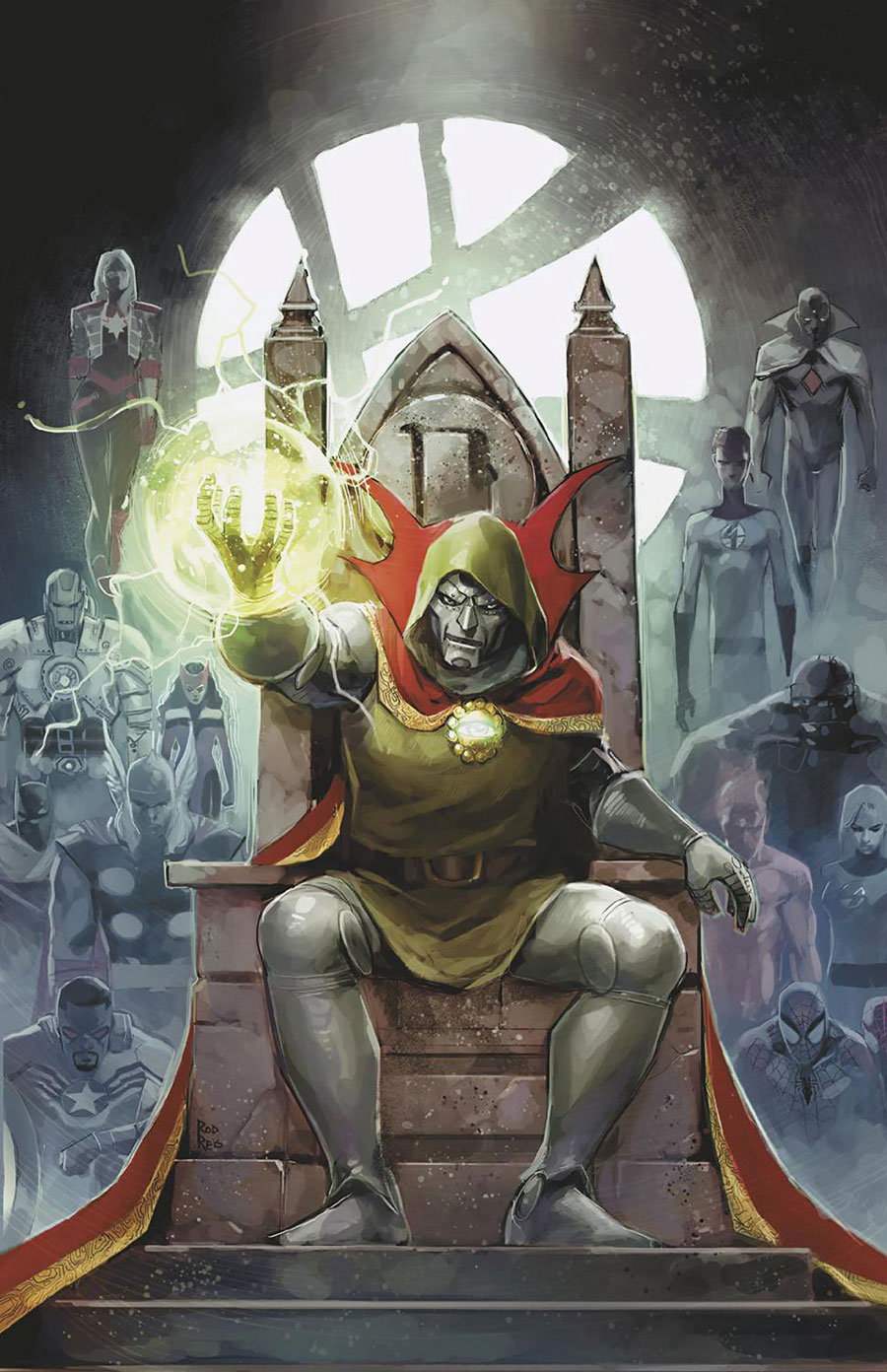 One World Under Doom #1 Cover L 2nd Ptg Incentive Rod Reis Virgin Variant Cover