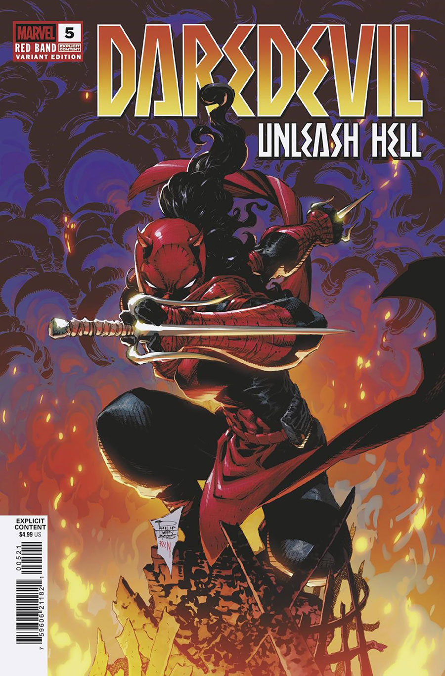 Daredevil Unleash Hell Red Band #5 Cover B Variant Philip Tan Cover With Polybag