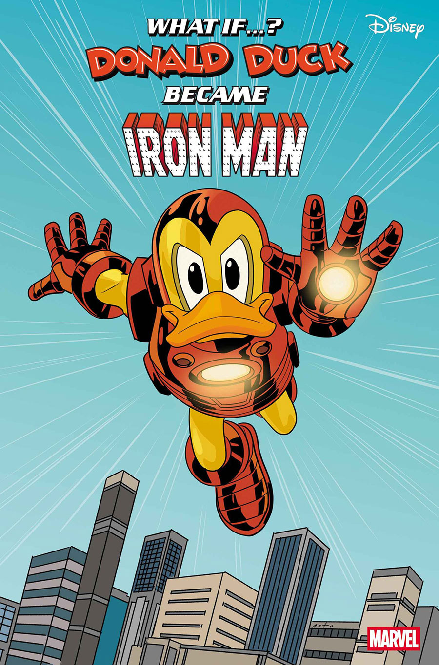 Marvel & Disney What If Donald Duck Became Iron Man #1 (One Shot) Cover C Variant Phil Noto Donald Duck Iron Man Cover