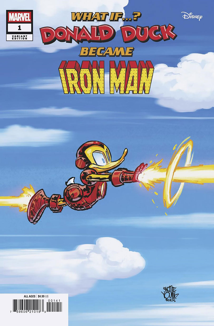 Marvel & Disney What If Donald Duck Became Iron Man #1 (One Shot) Cover D Variant Skottie Young Cover