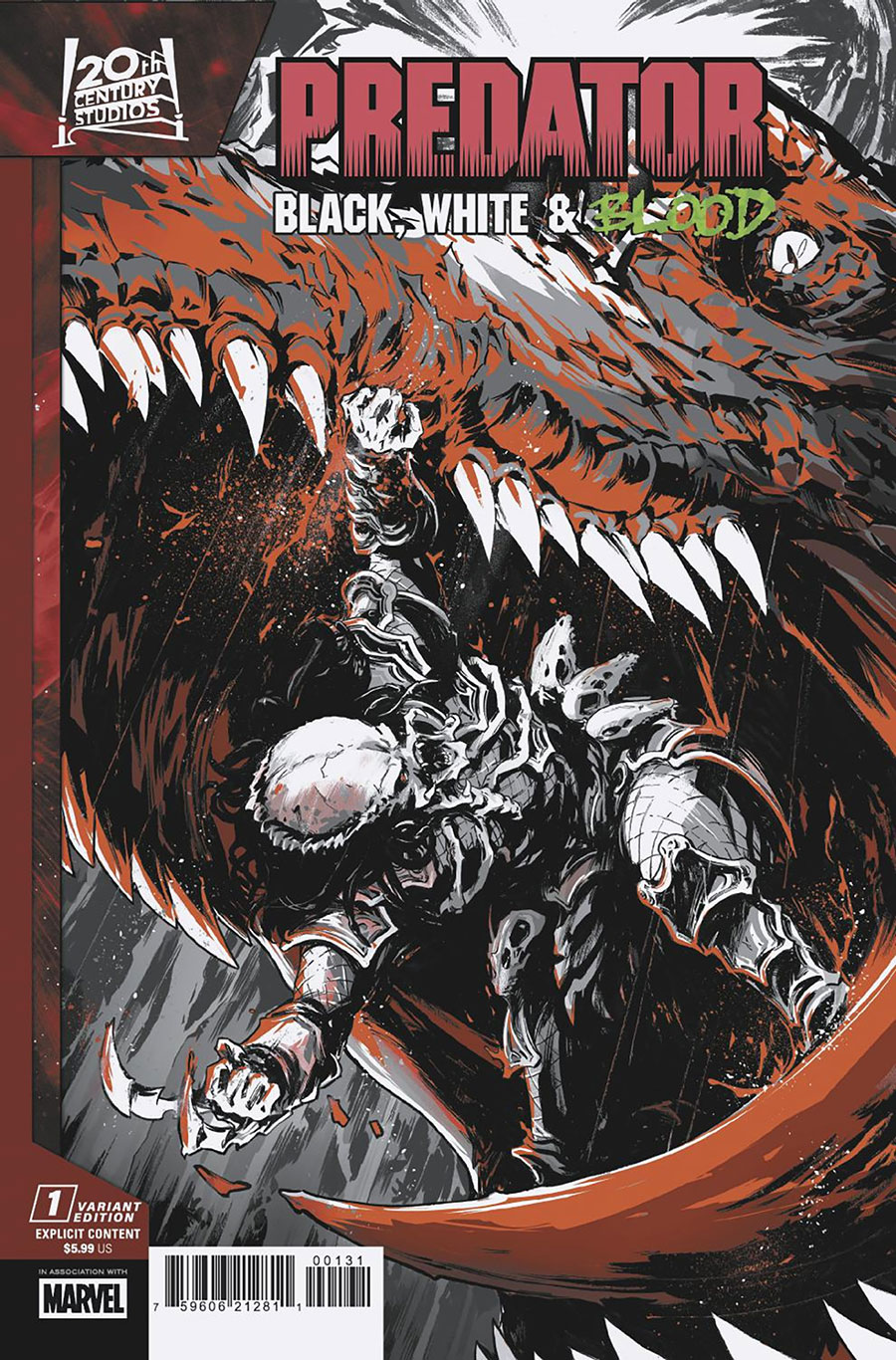 Predator Black White & Blood #1 Cover C Variant Paolo Villanelli Cover