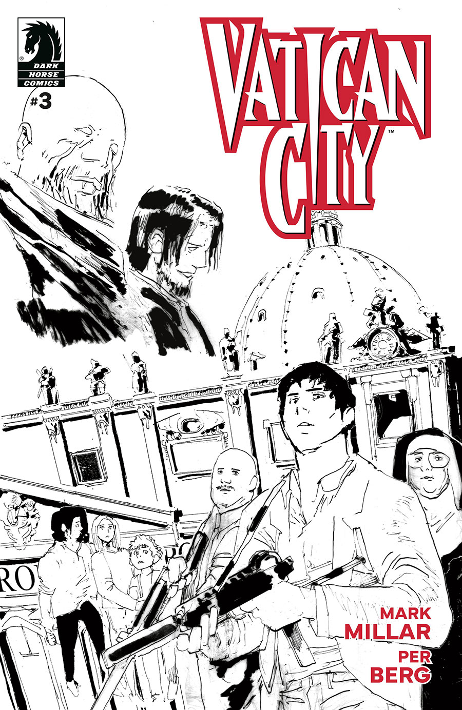 Vatican City #3 Cover B Variant Per Berg Black & White Cover