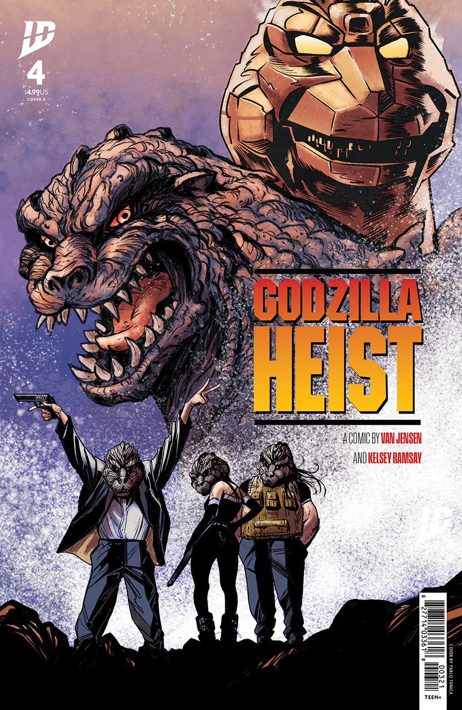 Godzilla Heist #4 Cover B Variant Pablo Tunica Movie Poster Cover