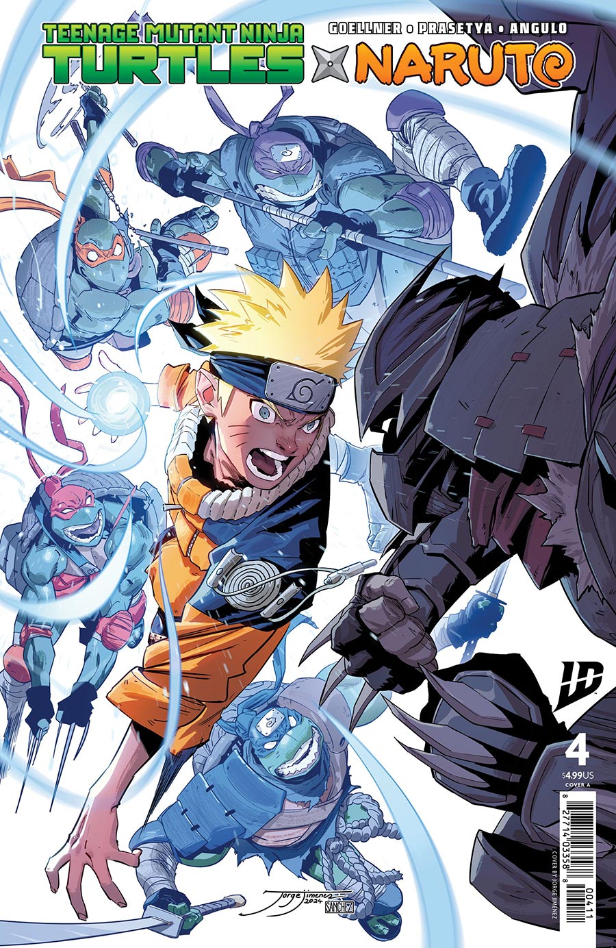 Teenage Mutant Ninja Turtles x Naruto #4 Cover A Regular Jorge Jimenez Cover