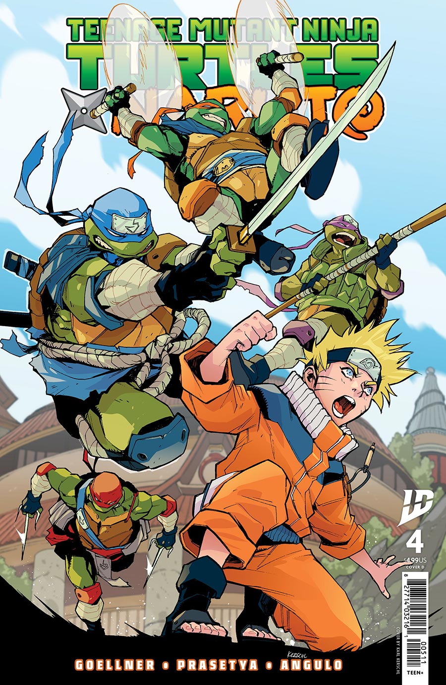 Teenage Mutant Ninja Turtles x Naruto #4 Cover D Variant Karl Kerschl Cover
