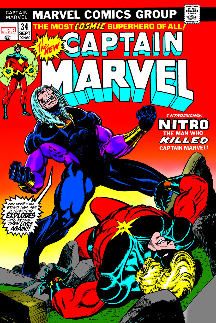 Death Of Captain Marvel Omnibus HC Direct Market Jim Starlin Variant Cover