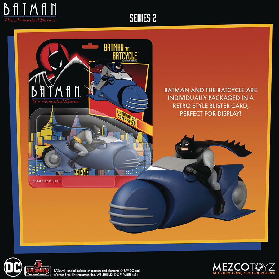 Batman The Animated Series 5 Points Wave 2 Batman & Batcycle Action Figure