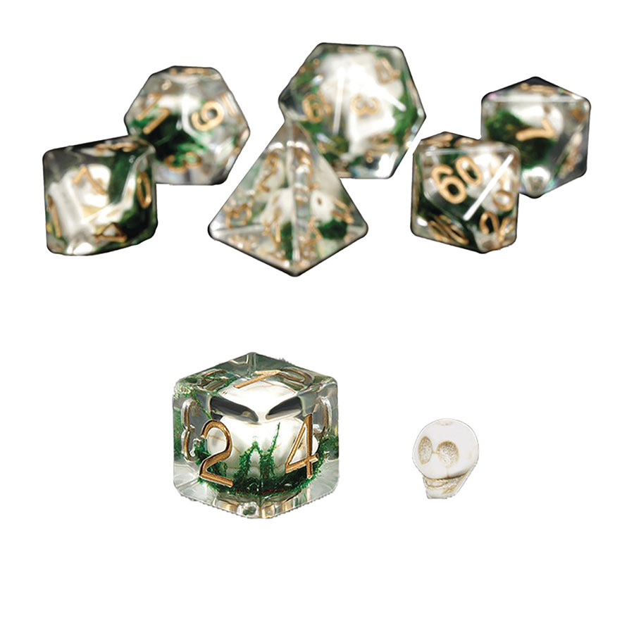 Skull 7-Piece Resin Dice Set
