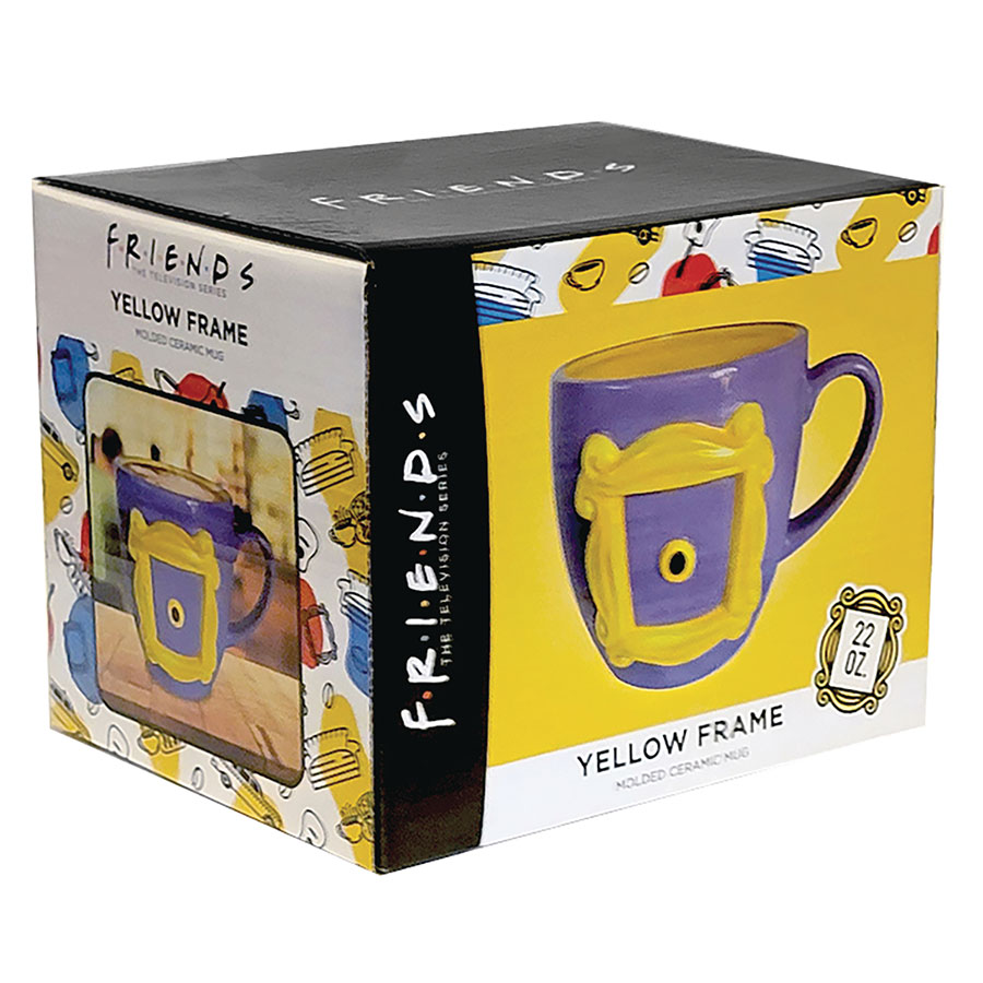 Friends Yellow Frame Molded Ceramic 22-Ounce Mug Packaged