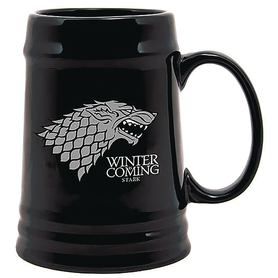 Game Of Thrones House Stark Black Ceramic Beer Stein