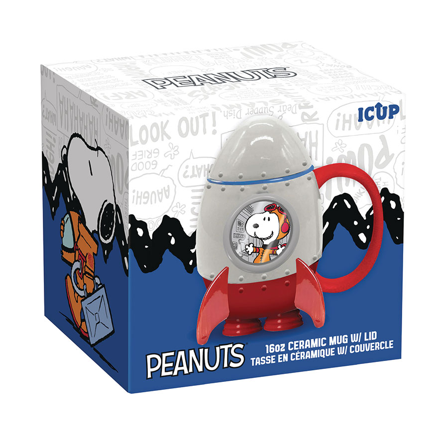 Peanuts Snoopy In Space Rocketship Molded Mug 16-Ounce Mug