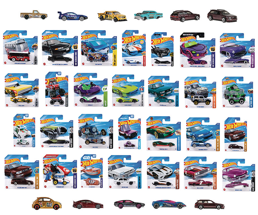 Hot Wheels 2025 Basic Car 1/64 Scale Die-Cast Wave B Assortment Case