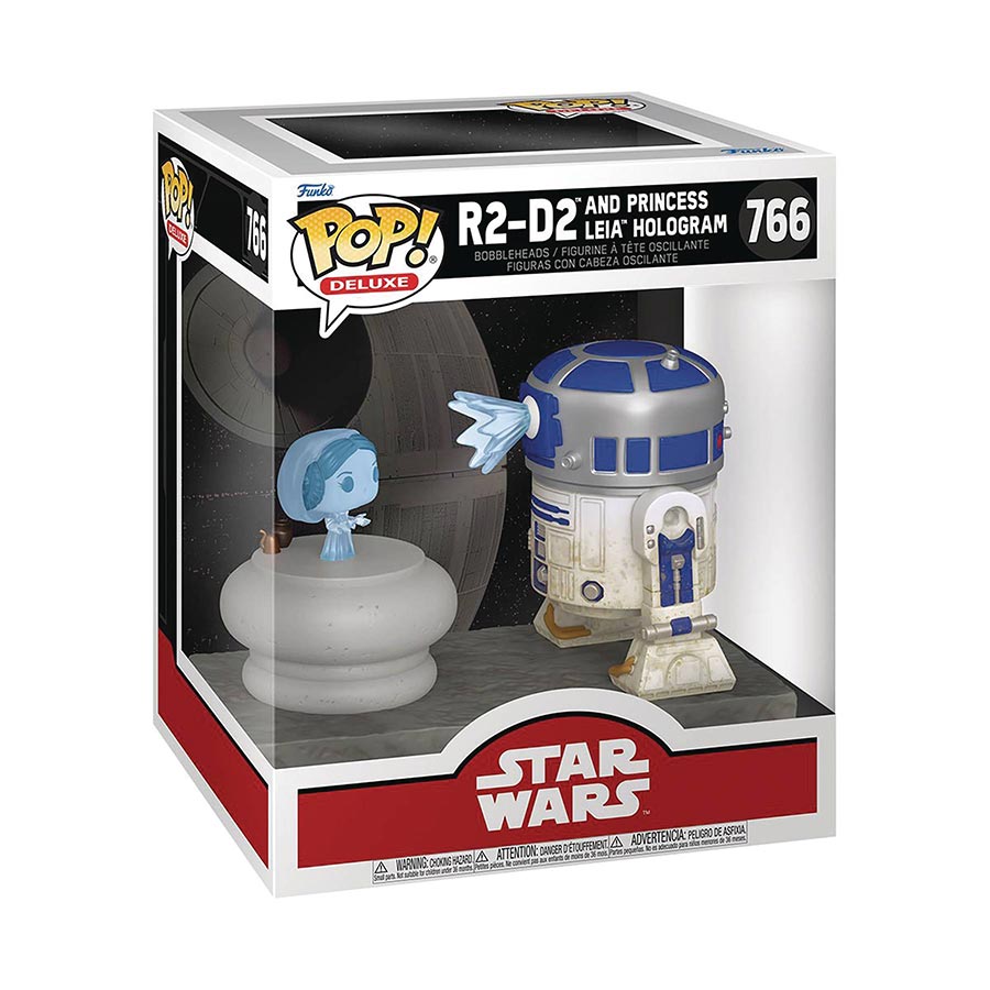 POP Deluxe Star Wars R2-D2 And Princess Leia Hologram Vinyl Bobble Head