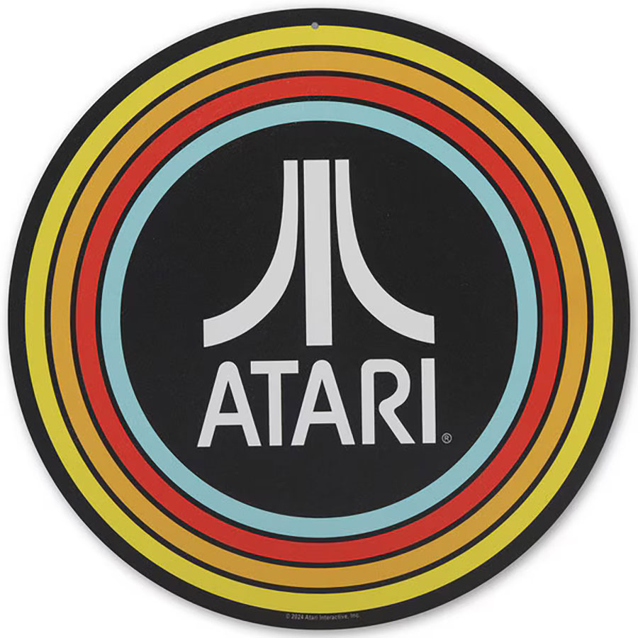 Atari 11-Inch Round Metal Sign - Vintage Stripes