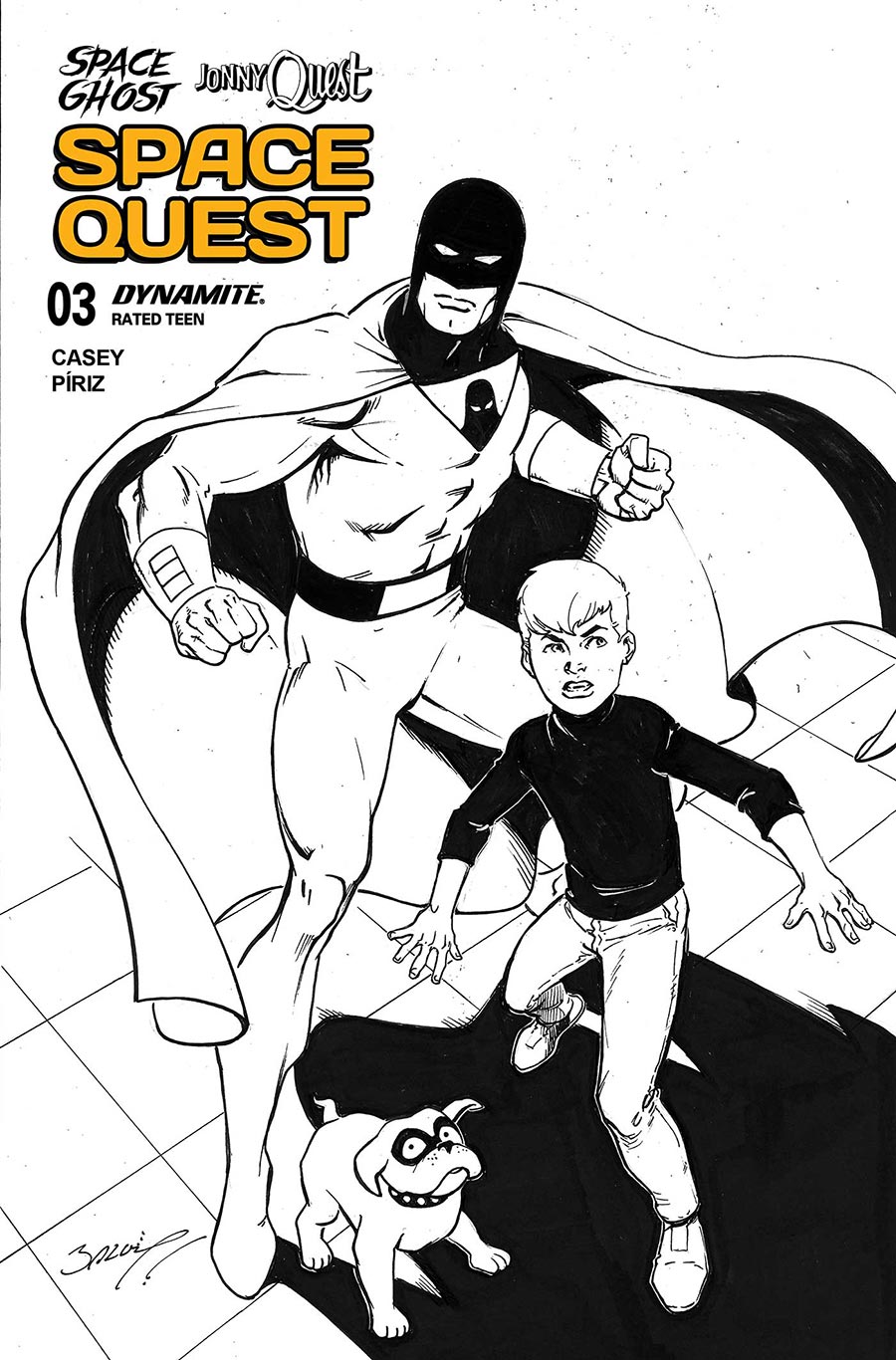 Space Ghost Jonny Quest SpaceQuest #3 Cover J Incentive Mark Bagley Line Art Cover