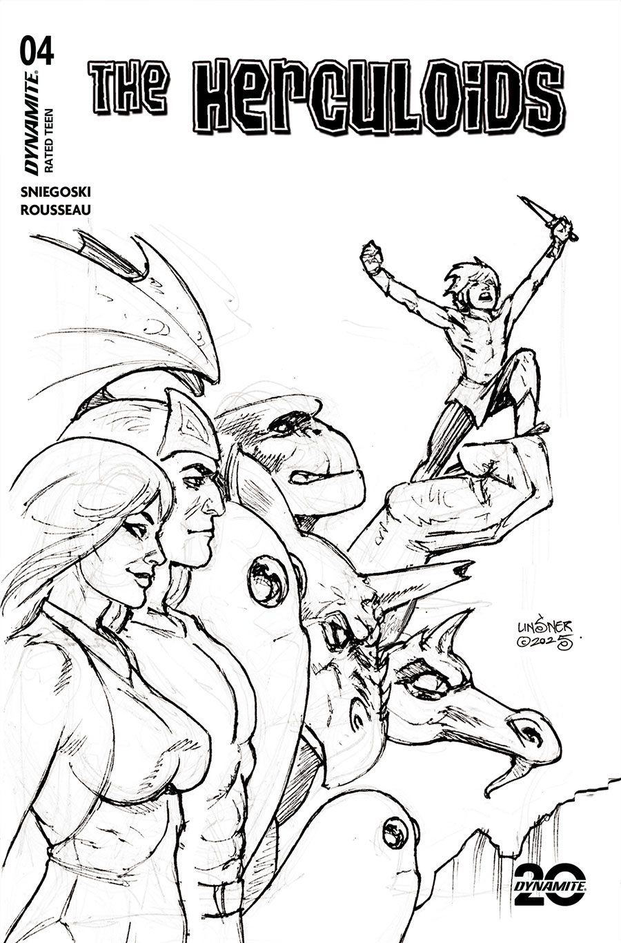 Herculoids #4 Cover G Incentive Joseph Michael Linsner Line Art Cover